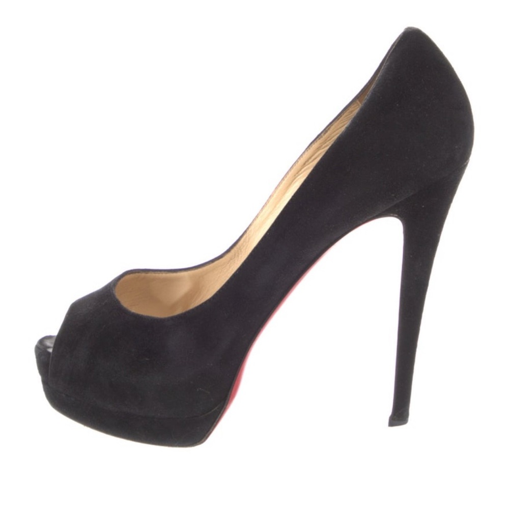 Christian Louboutin Elegant Black Peep-Toe Stilettos